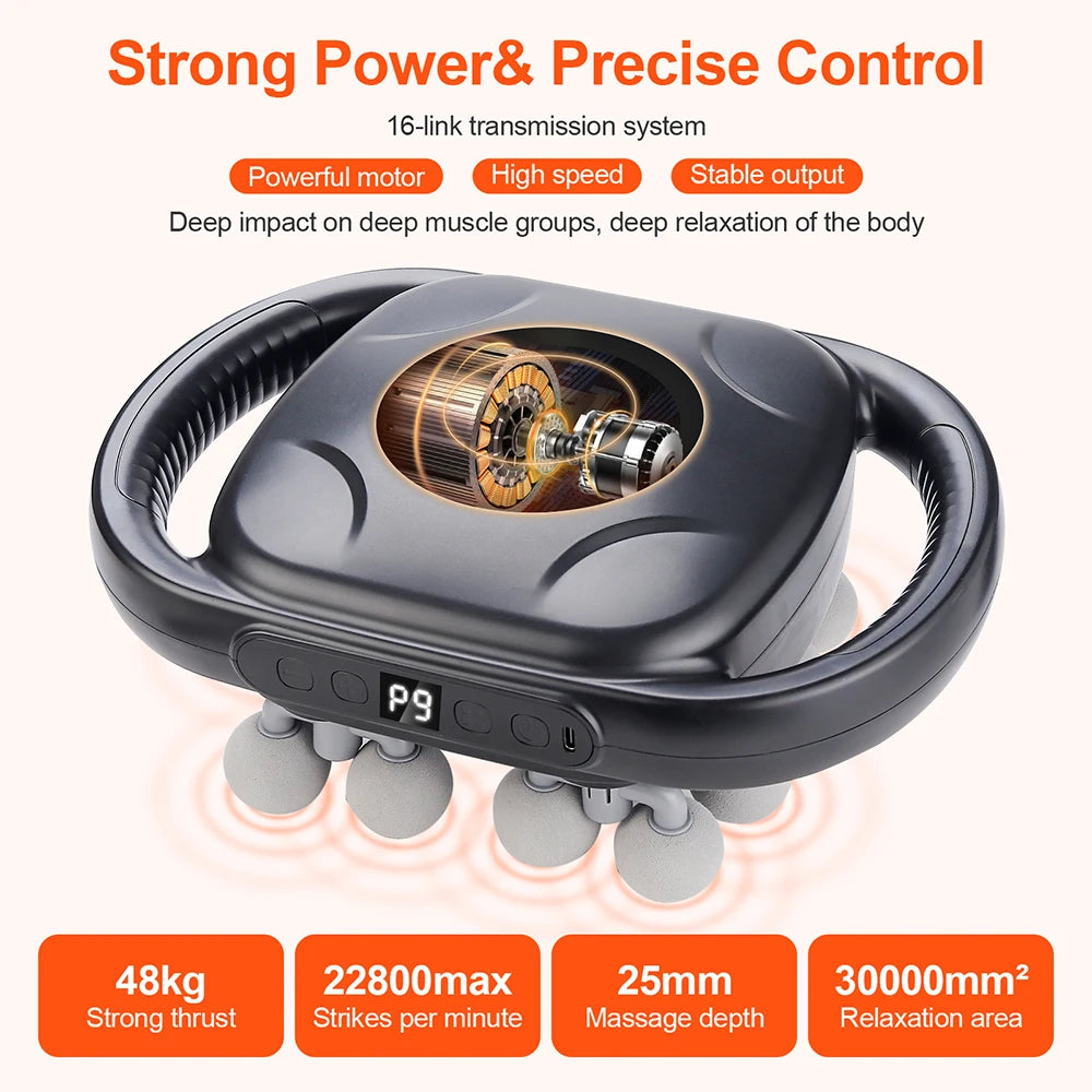 Deep Relief™ 16-Head Muscle Massage Gun