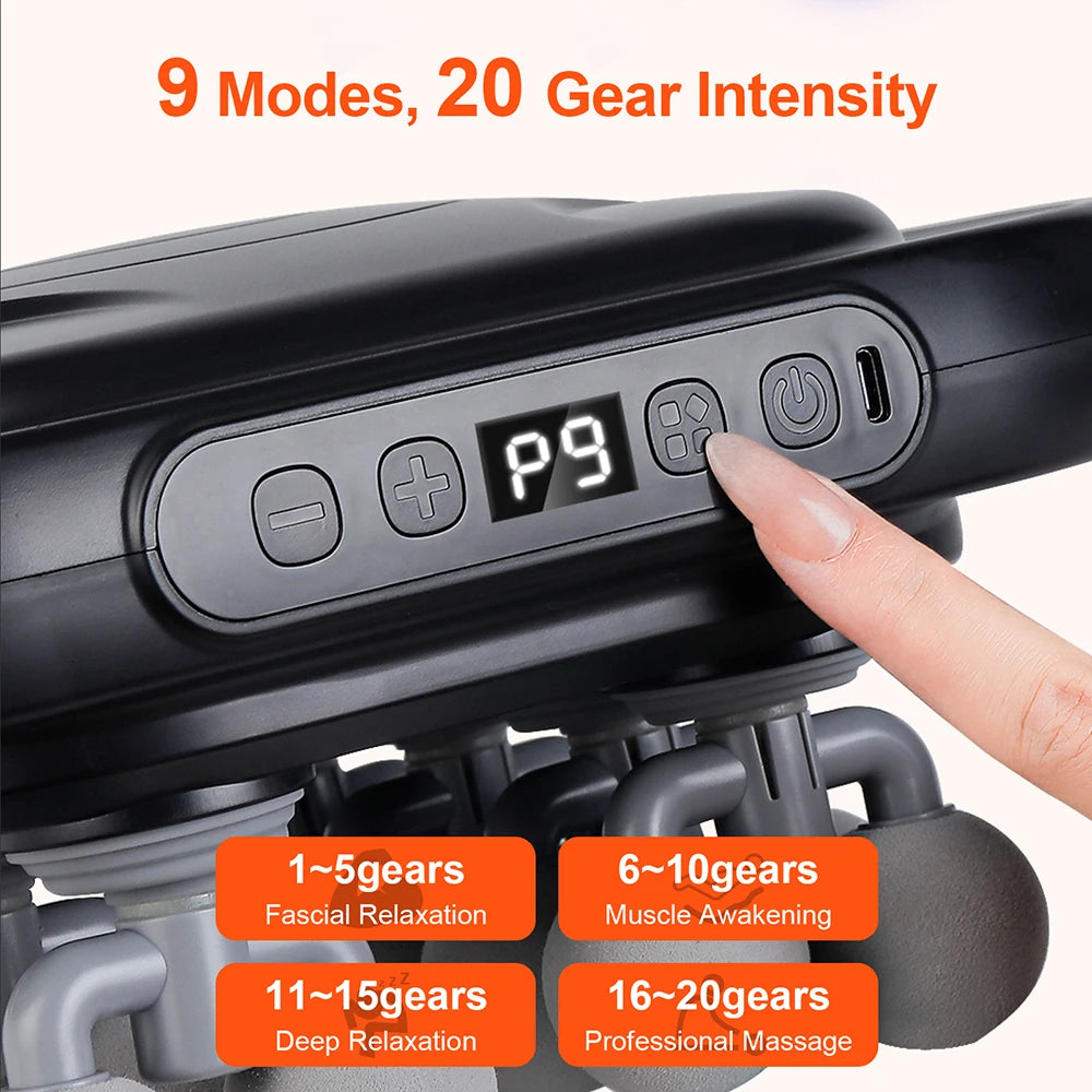 Deep Relief™ 16-Head Muscle Massage Gun